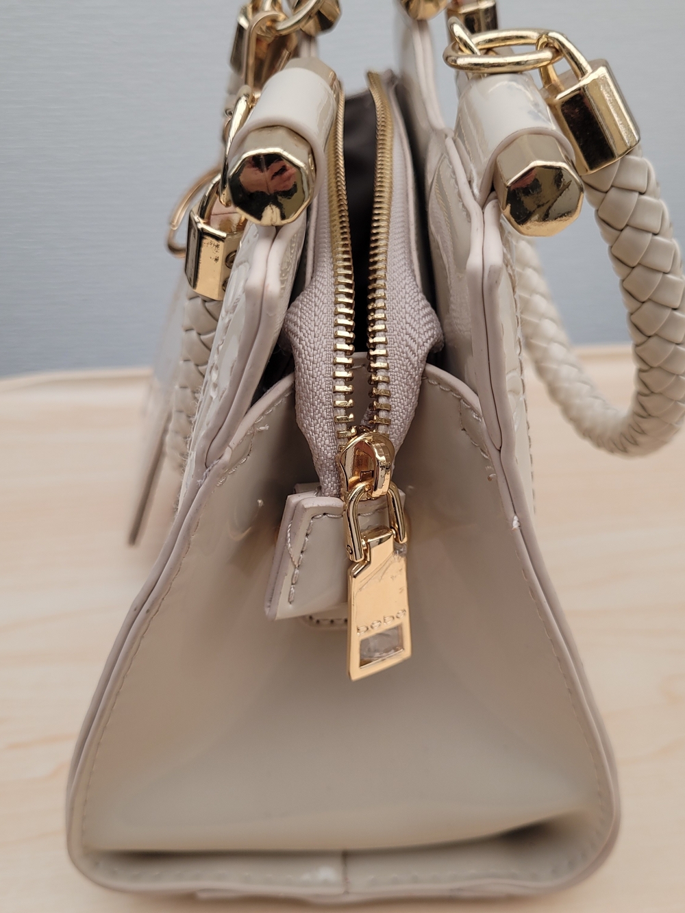 Bebe Cream Embossed Satchel Crossbody Bag – Gold Hardware
Elegant Bebe handbag - Picture 8 of 13